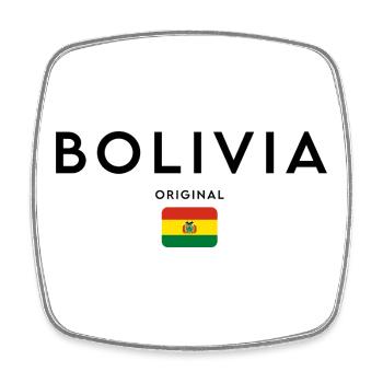 Bolivian pride, minimalist sleek design - Square fridge magnet - white - Front