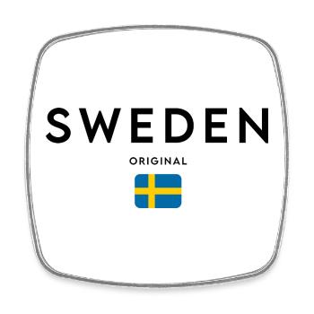 Swedish pride, minimalist sleek design - Square fridge magnet - white - Front