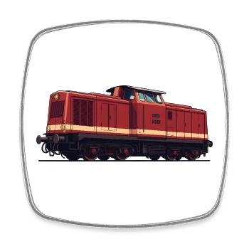 Vintage Diesel Locomotive - Viereckiger Kühlschrankmagnet - Weiß - Vorne