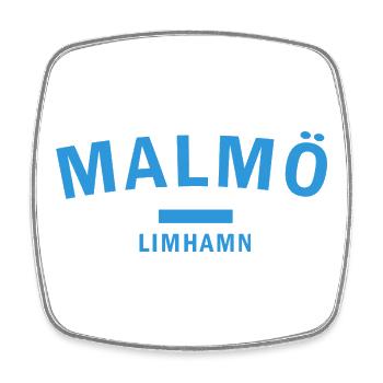 Malmö City Silhouette Design - Square fridge magnet - white - Front