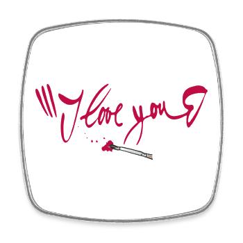 i love you - Viereckiger Kühlschrankmagnet - Weiß - Vorne