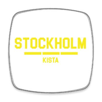 T-shirt avec motif cercueil de Stockholm - Magnet carré - blanc - Devant
