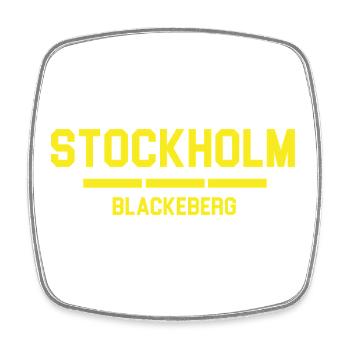 Stockholm Blackberg Typographic Design - Square fridge magnet - white - Front