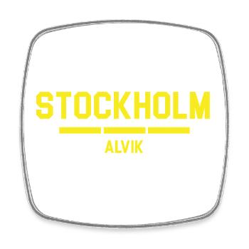 Stockholm Alvik City Skyline Design - Viereckiger Kühlschrankmagnet - Weiß - Vorne