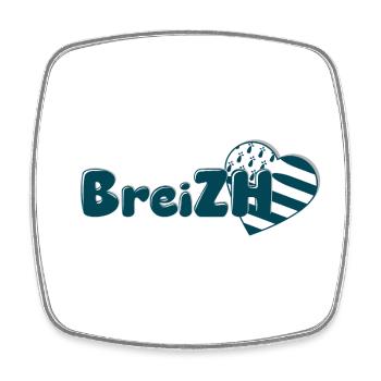 Breizh - Ich liebe die Bretagne - Viereckiger Kühlschrankmagnet - Weiß - Vorne
