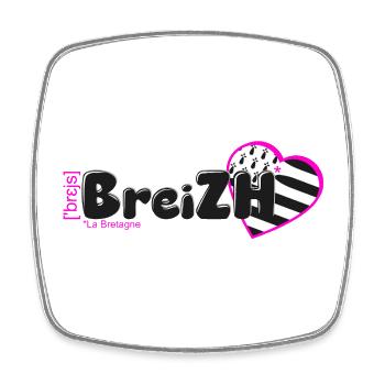 Breizh La Bretagne Organic Cotton - Square fridge magnet - white - Front