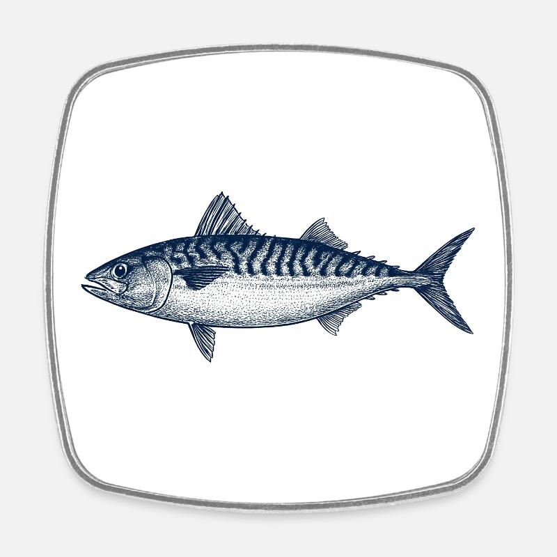 Ornamental Fish Illustration for Marine Decor - Square fridge magnet - white