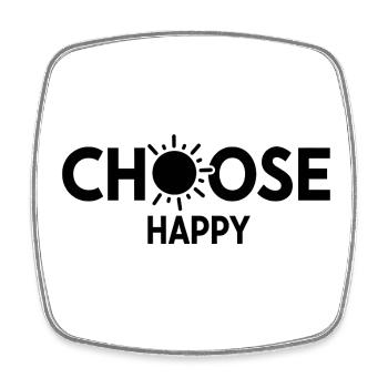 Bright Sunburst Choose Happy Design - Square fridge magnet - white - Front