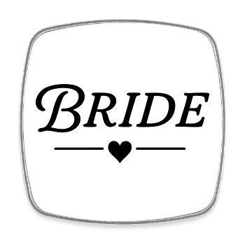 Bridal / Classic Design - Square fridge magnet - white - Front