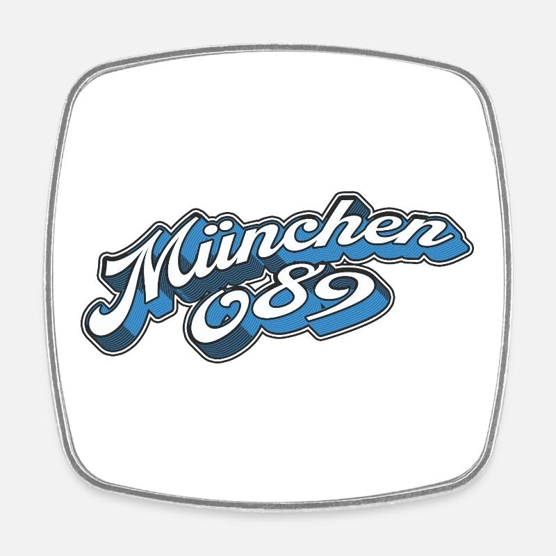 München 089 Retro Minga  - Viereckiger Kühlschrankmagnet - Weiß