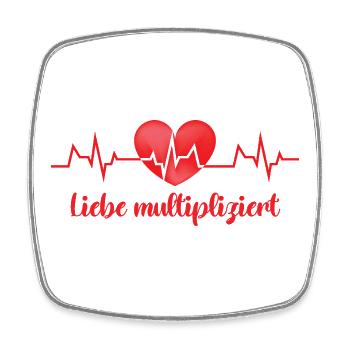 Werdende Mutter LIEBE MULTIPLIZIERT Lustiges - Viereckiger Kühlschrankmagnet - Weiß - Vorne