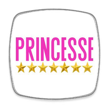 T shirt Princesse Étoilée Rose - Magnet carré - blanc - Devant