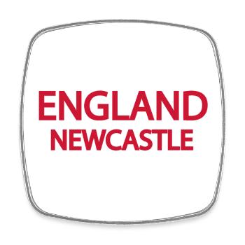 Photorealistic City Skyline of Newcastle - Square fridge magnet - white - Front