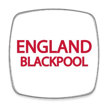 England Nautische Szene in Blackpool - Viereckiger Kühlschrankmagnet - Weiß - Vorne