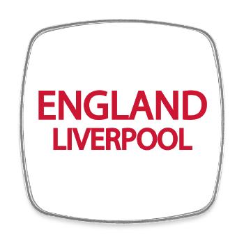 Anglais Liverpool Lyric Design - Magnet carré - blanc - Devant