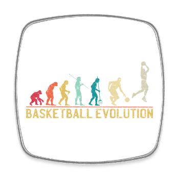 Basketball-Evolutions-Fortschrittsdesign - Viereckiger Kühlschrankmagnet - Weiß - Vorne
