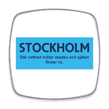 Conception de textes sur l'eau et la ville de Stockholm - Magnet carré - blanc - Devant