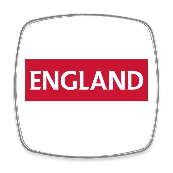 England Flagge mit patriotischem Text - Viereckiger Kühlschrankmagnet - Weiß - Vorne