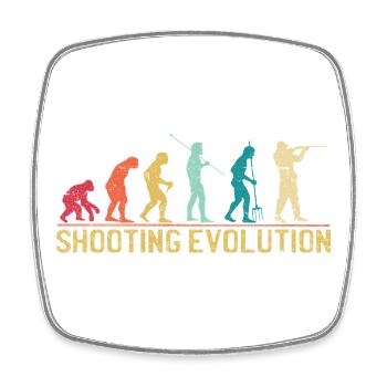 Shooting Evolution Progression Design - Viereckiger Kühlschrankmagnet - Weiß - Vorne