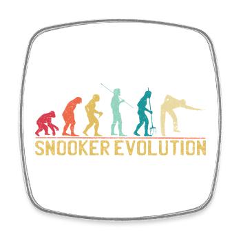 Snooker-Evolution-Silhouette-Design - Viereckiger Kühlschrankmagnet - Weiß - Vorne