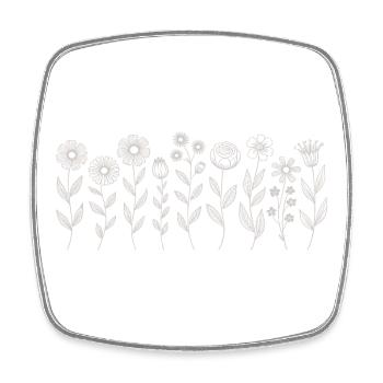 Floral Pattern Florist - Square fridge magnet - white - Front