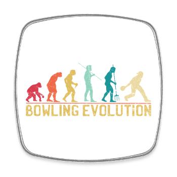 Affiche de voyage Bowlers Evolution - Magnet carré - blanc - Devant
