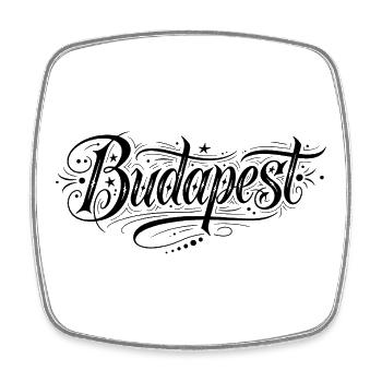 Budapest - Viereckiger Kühlschrankmagnet - Weiß - Vorne