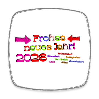 Frohes neues Jahr 2026 Neujahrswünsche bunt Segen - Viereckiger Kühlschrankmagnet - Weiß - Vorne