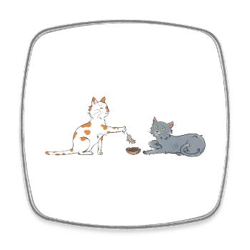 Kat-ritable - Viereckiger Kühlschrankmagnet - Weiß - Vorne