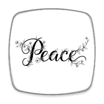 Peace - Square fridge magnet - white - Front