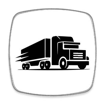 Lkw Logo - Viereckiger Kühlschrankmagnet - Weiß - Vorne