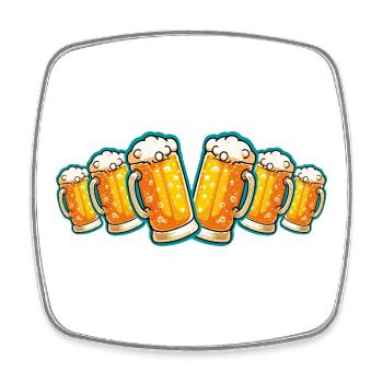 verre à bière chope à bière bière - Magnet carré - blanc - Devant