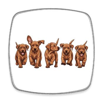 Süße  Fox red Labrador Welpen-Reihe  - Viereckiger Kühlschrankmagnet - Weiß - Vorne