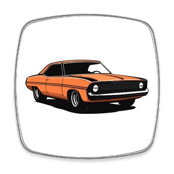 Vintage Old Car Illustration - Square fridge magnet - white - Front