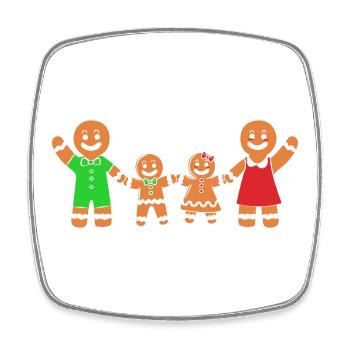 Lebkuchen Weihnachten Lebkuchenmann Gingerbread - Viereckiger Kühlschrankmagnet - Weiß - Vorne
