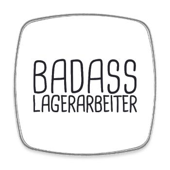 Lagerarbeiter Badass - Viereckiger Kühlschrankmagnet - Weiß - Vorne