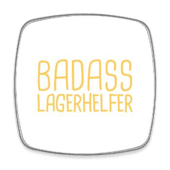 Lagerhelfer Badass - Viereckiger Kühlschrankmagnet - Weiß - Vorne