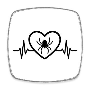 Spinne Halloween Herz - Viereckiger Kühlschrankmagnet - Weiß - Vorne