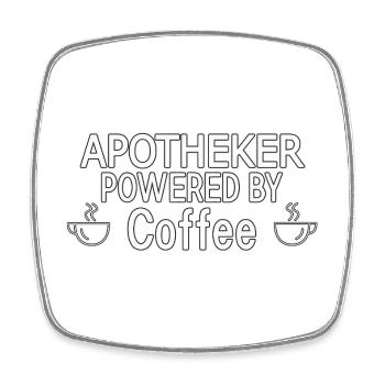 Apotheker Powered By Coffee - Viereckiger Kühlschrankmagnet - Weiß - Vorne