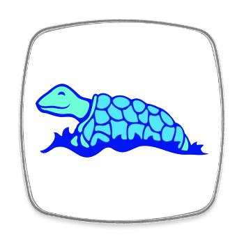tortue d'eau tortue nage dans l'eau mignon - Magnet carré - blanc - Devant