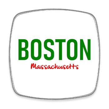 Boston - Massachusetts - USA - Amerika - America - Square fridge magnet - white - Front