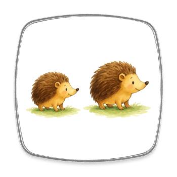 Hérissons mignons pour les vêtements des enfants - Magnet carré - blanc - Devant