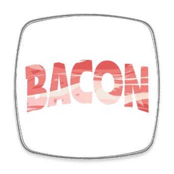 Backward Turned Bacon Illustration - Square fridge magnet - white - Front