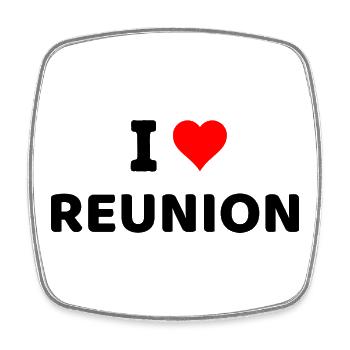 I love Reunion Island - Square fridge magnet - white - Front