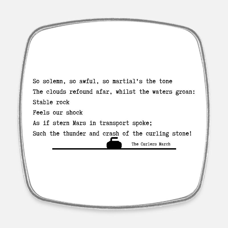 Curlers march - Square fridge magnet - white