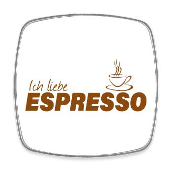 ICH LIEBE ESPRESSO - Viereckiger Kühlschrankmagnet - Weiß - Vorne