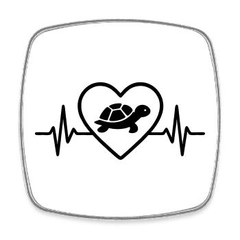 Turtle Heart - Square fridge magnet - white - Front