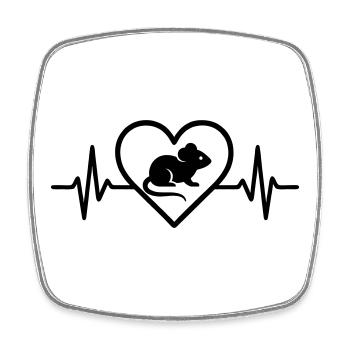 Mouse Heart - Square fridge magnet - white - Front