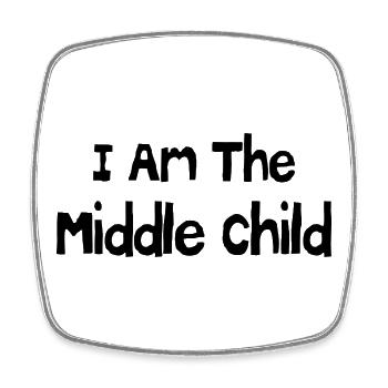 I am the middle child - Magnet carré - blanc - Devant