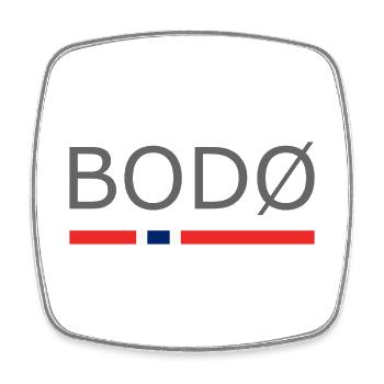 Bodo - Norway - Norge - Norwegen - Square fridge magnet - white - Front